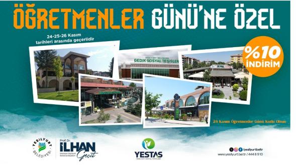 Yeşilyurt Belediyesi'nden öğretmenlere indirim!