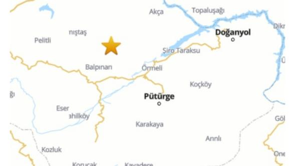 Pütürge'de 4.5 büyüklüğünde deprem meydana geldi!